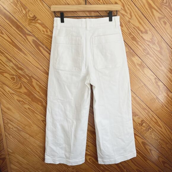 Everlane Utility Straight Leg Cropped Wide Short Jean White - Picture 4 of 8